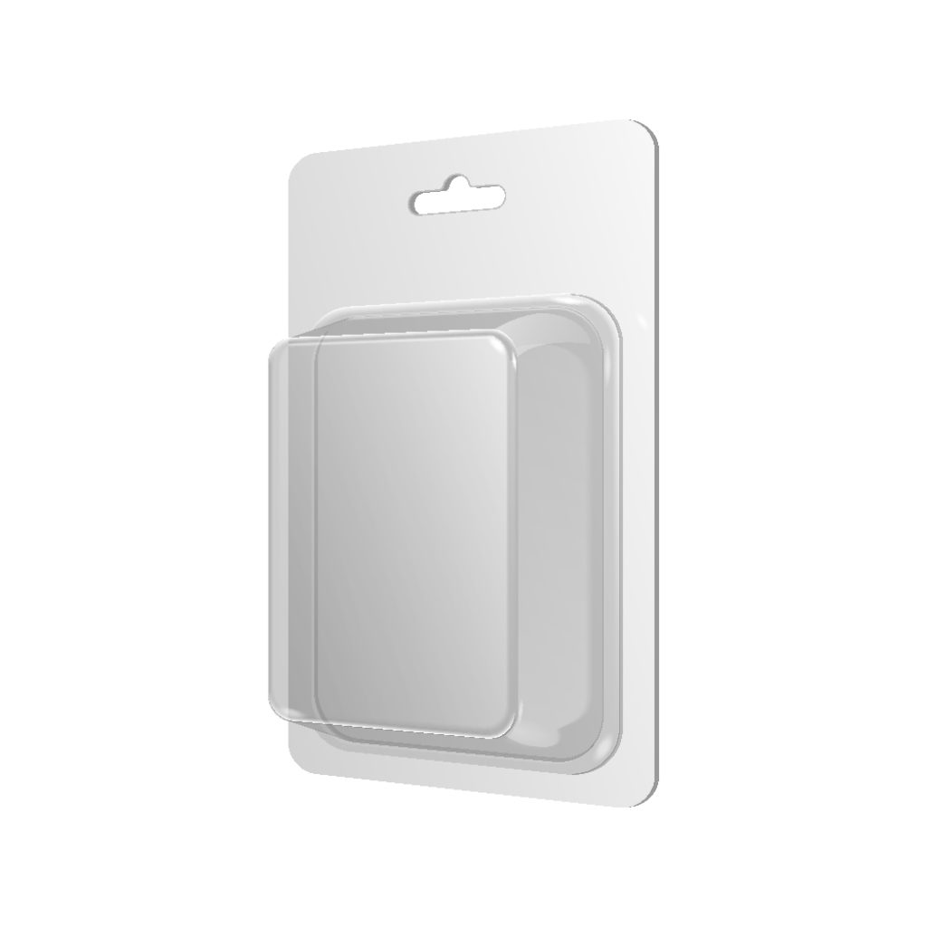 Mockup of blister packaging standing up